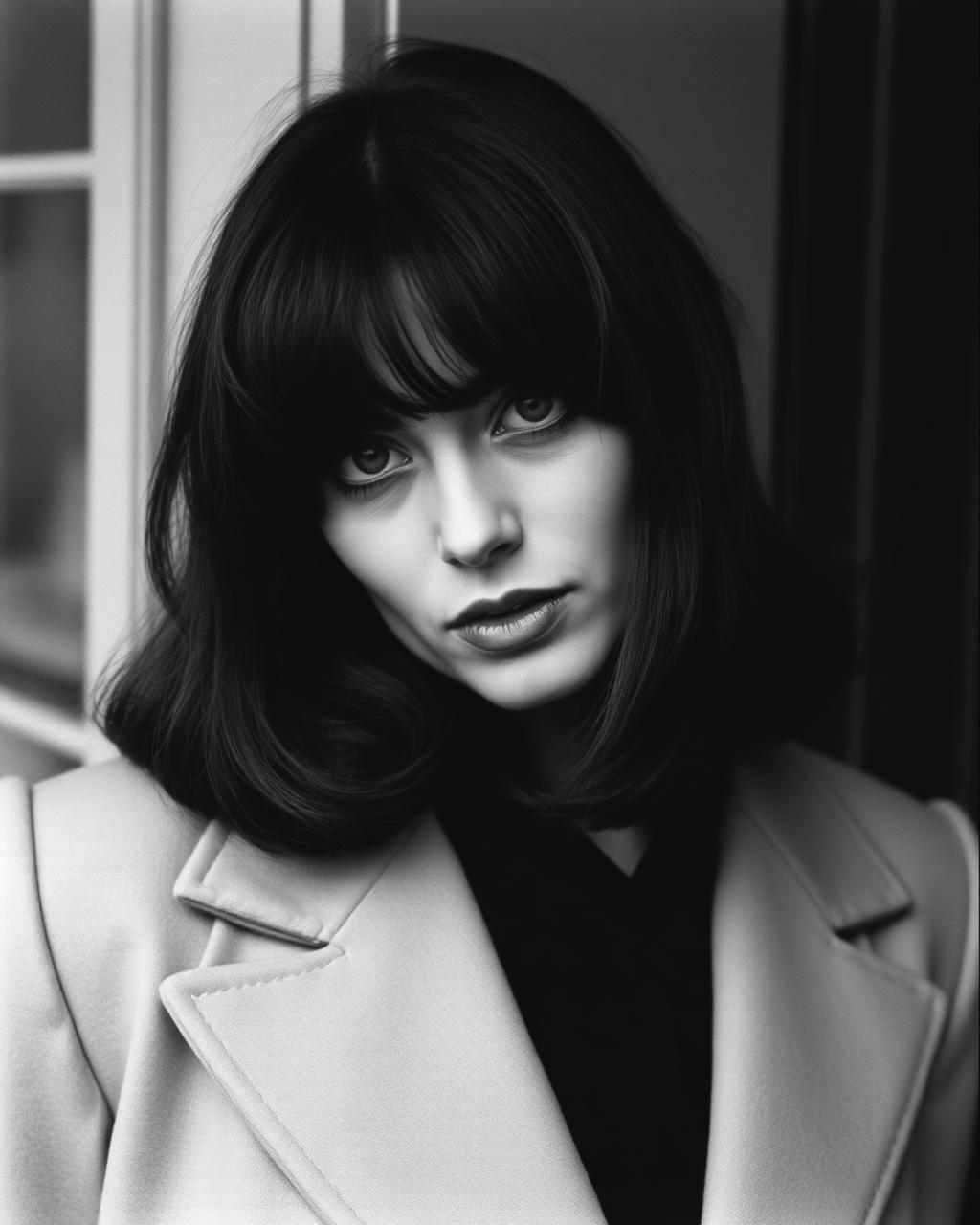 Editorial portrait reminiscent of Jane Birkin in the 1970s